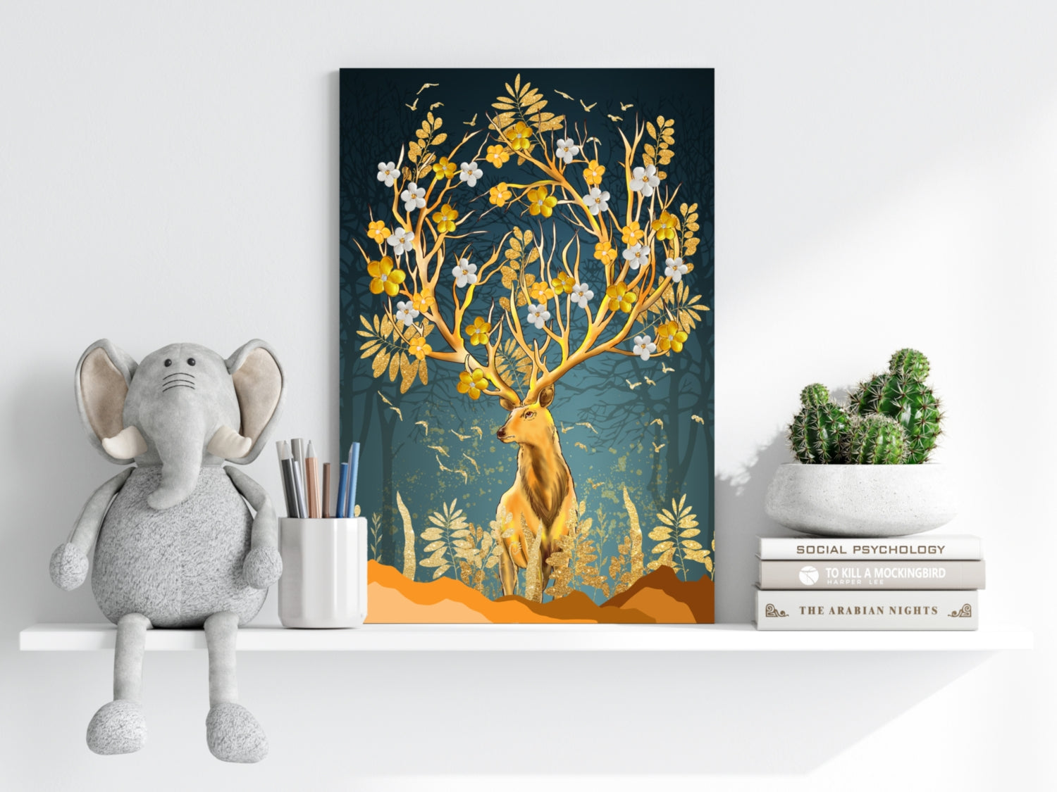 Golden Deer Aluminum Print