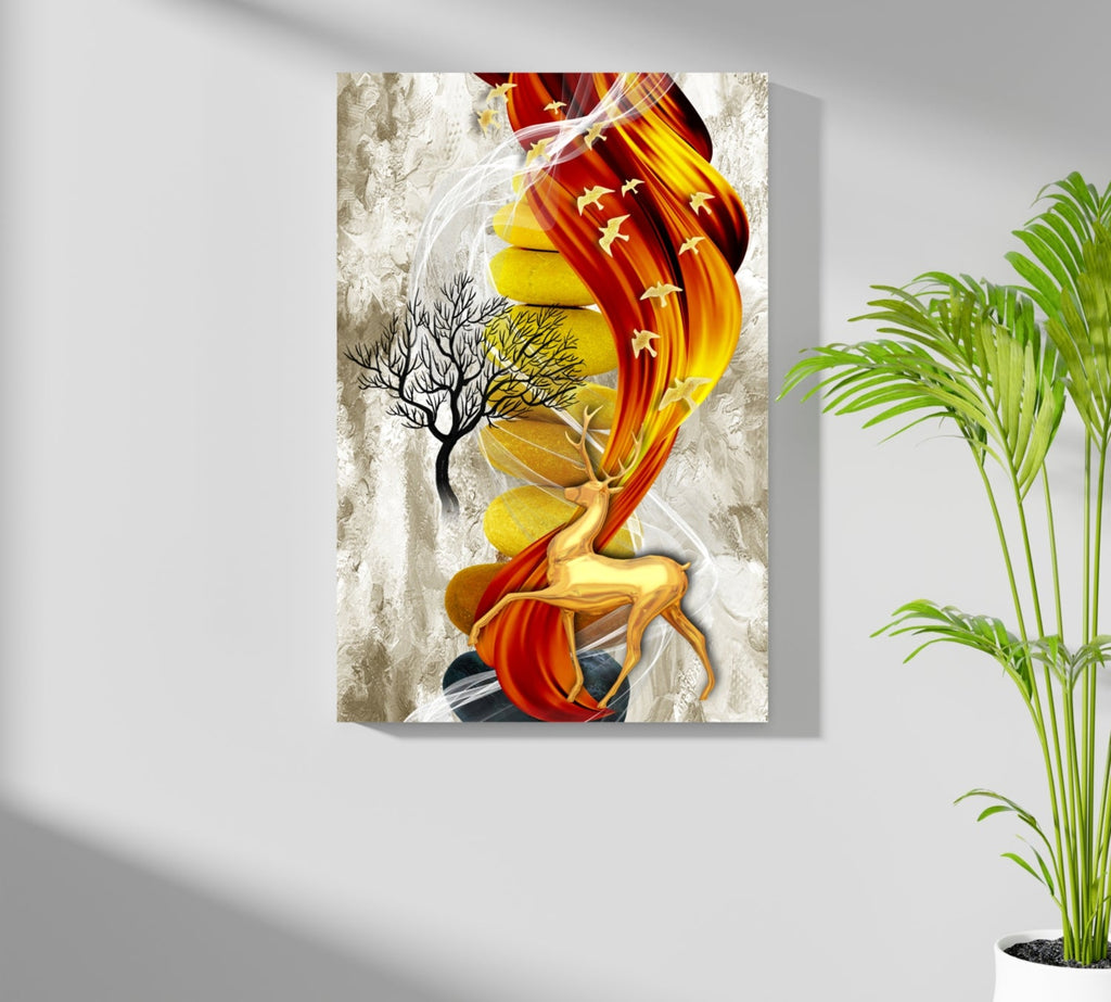 Abstract Deer Aluminum Print
