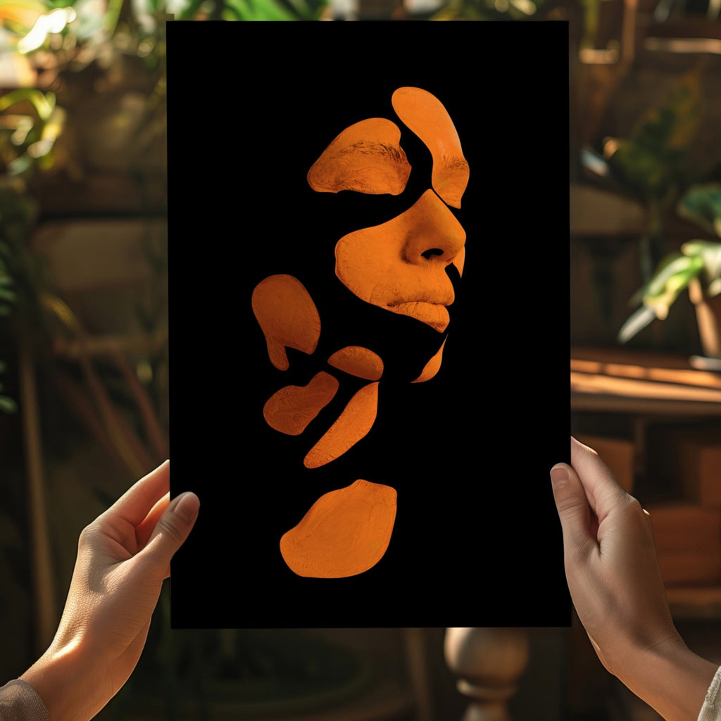 Woman in Style Orange Aluminum Print