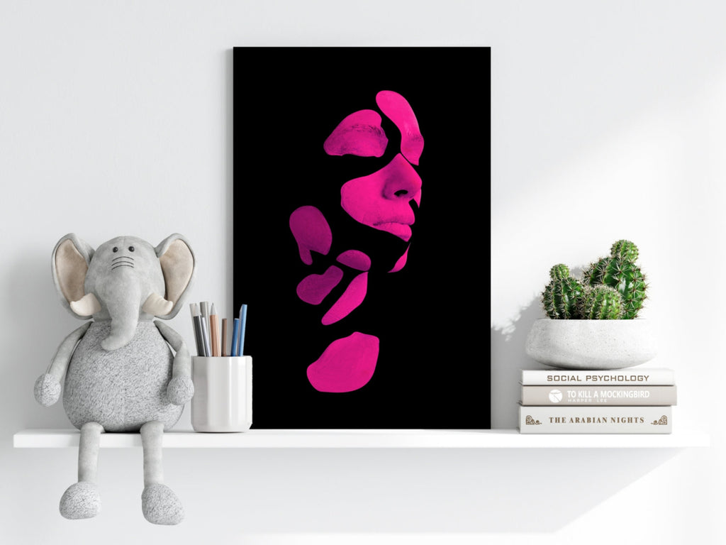 Woman in Style Fuschia Aluminum Print