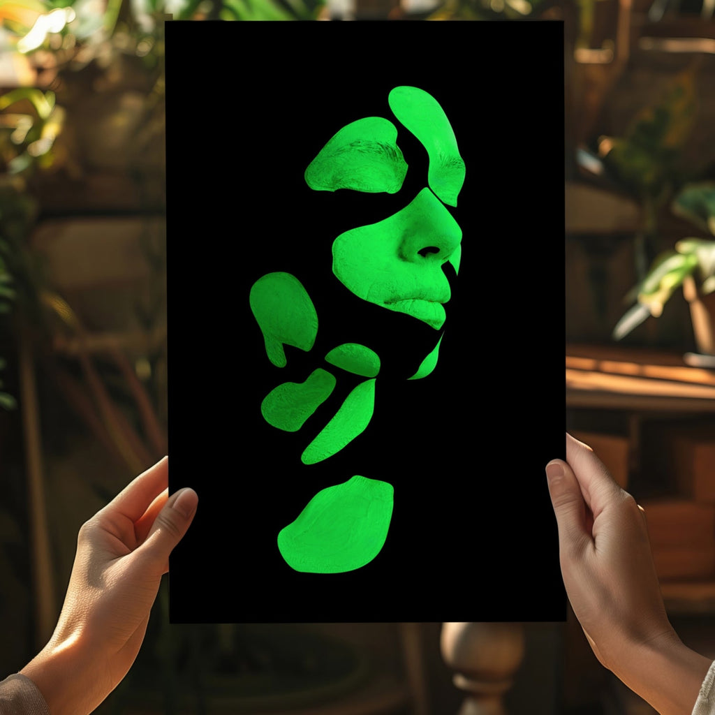 Woman in Style Green Aluminum Print