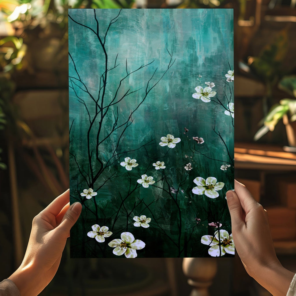 Abstract Flowers V2 Aluminum Print