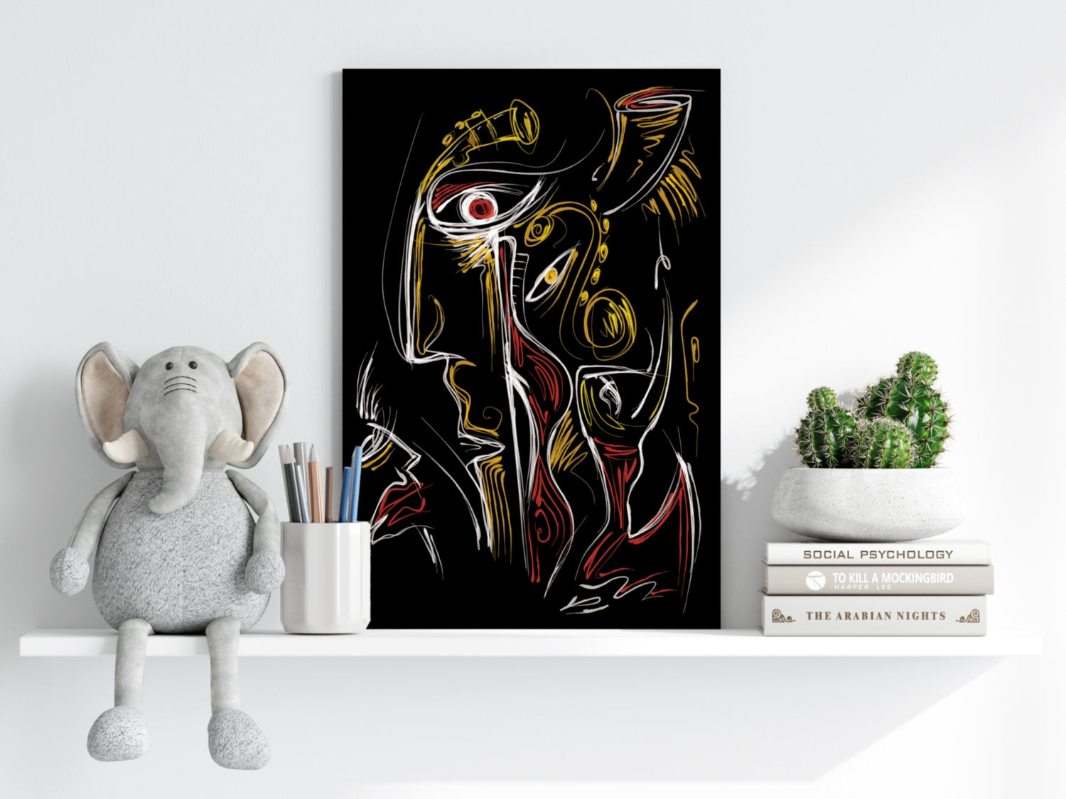 Abstract Art Faces Aluminum Print