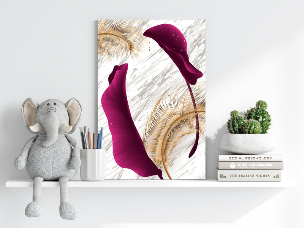 Burgundry Leaves Aluminum Print