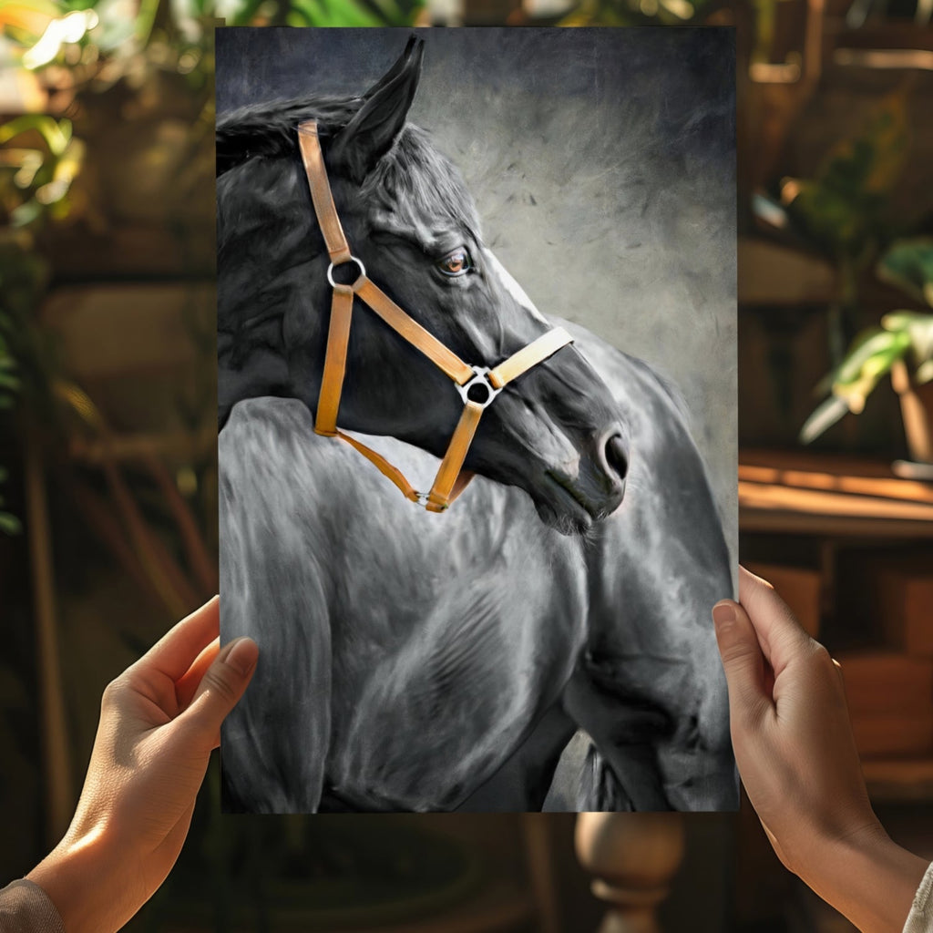 Black Horse Aluminum Print