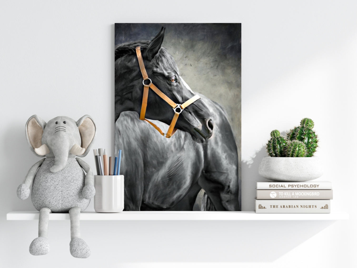 Black Horse Aluminum Print