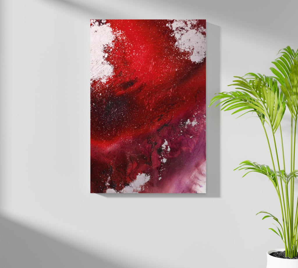Abstract Paint Red V1 Aluminum Print