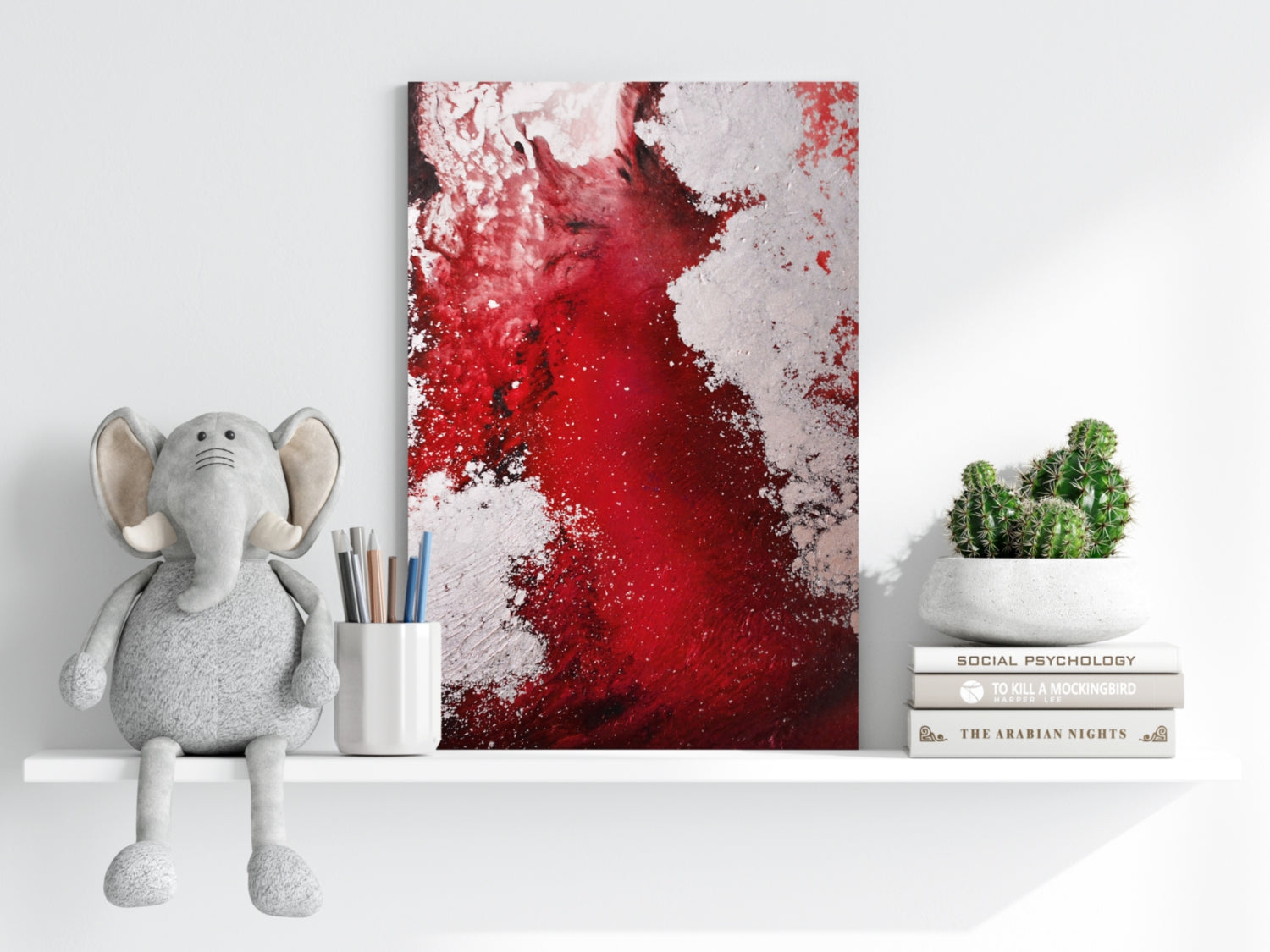 Abstract Paint Red V3 Aluminum Print