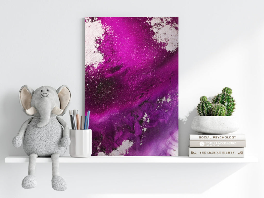 Abstract Paint Fuschia V3 Aluminum Print