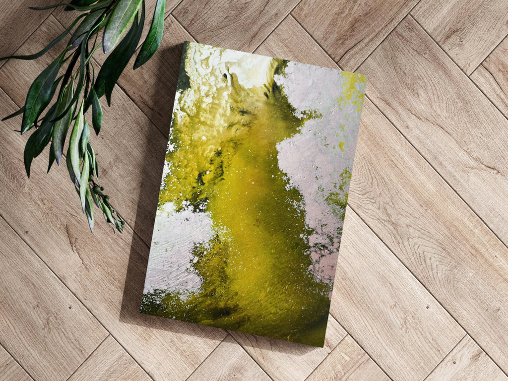 Abstract Paint Yellow V1 Aluminum Print
