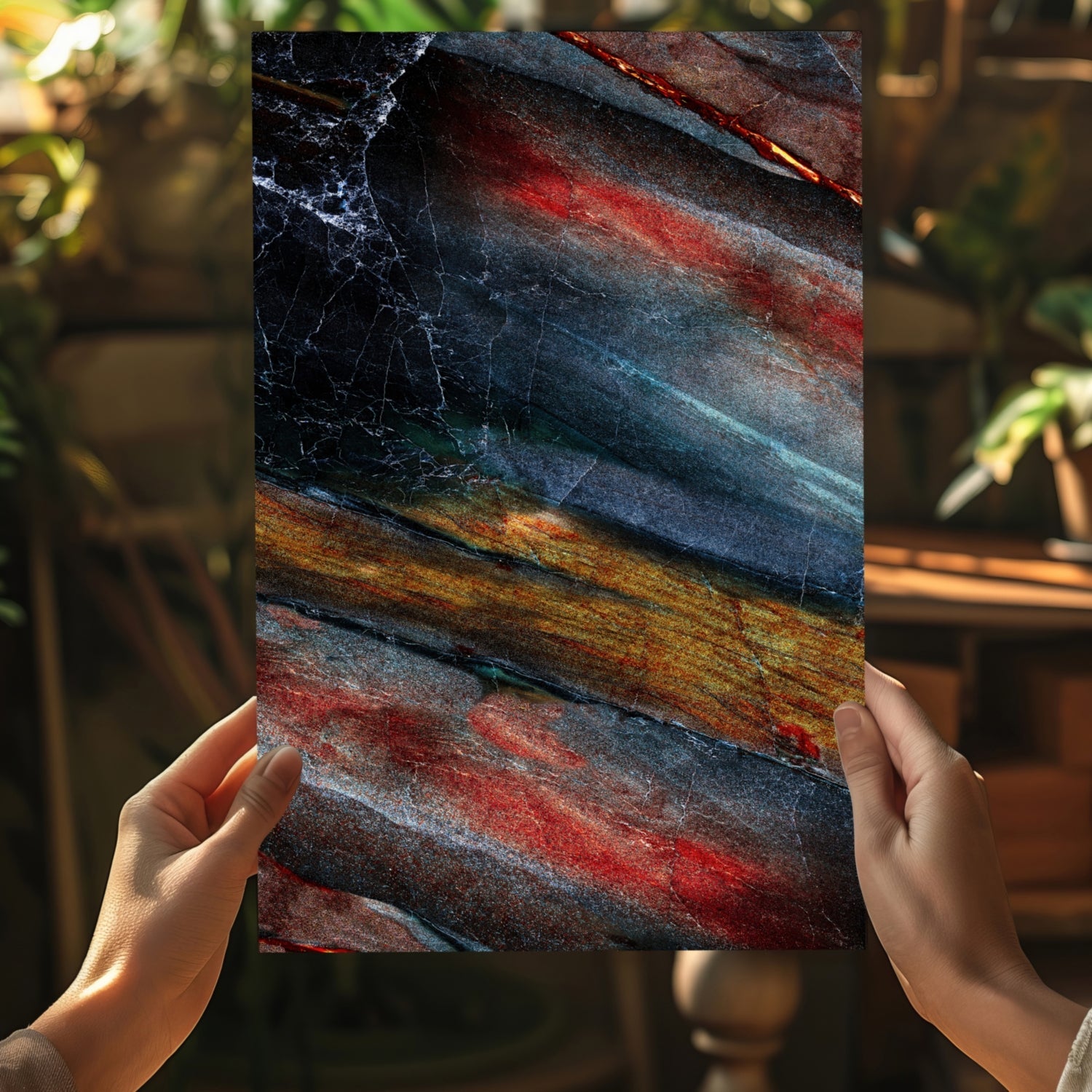 Abstract Colorful Marble Aluminum Print