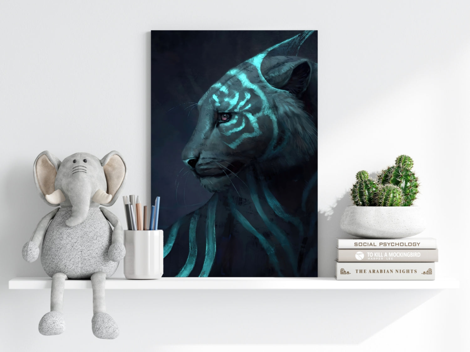 Futuristic Tiger Aluminum Print