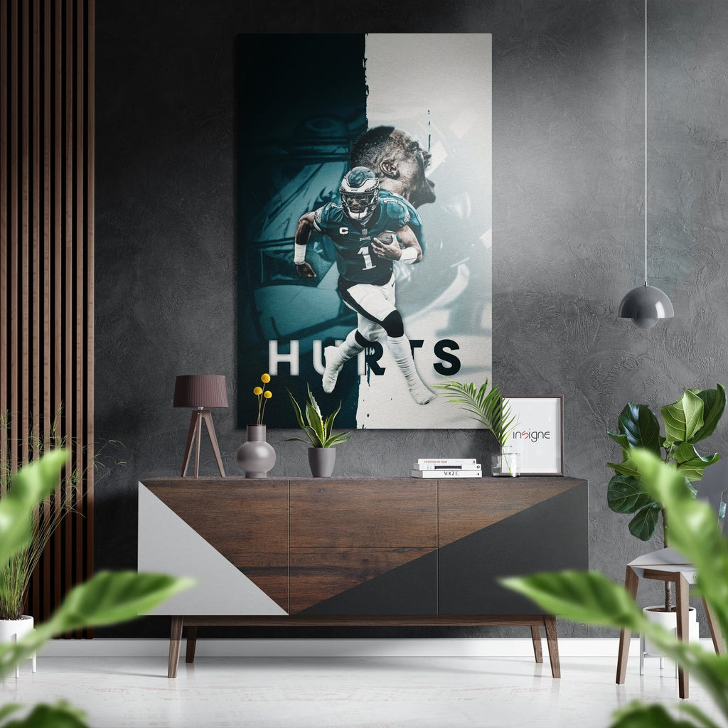 Jalen Hurts Eagles Brushed Aluminium Dibond Wall Art