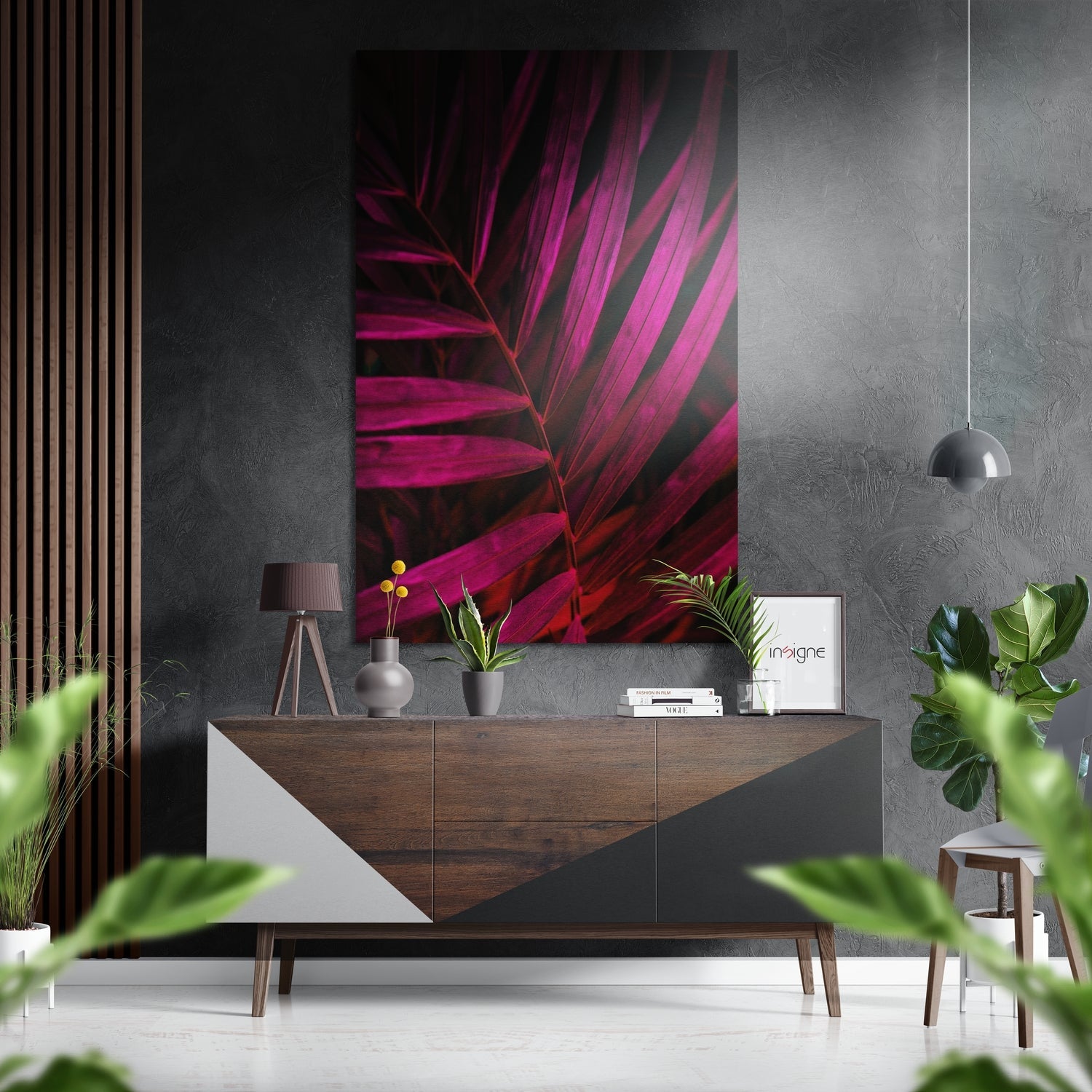Leaf Brushed Aluminium Dibond Wall Art