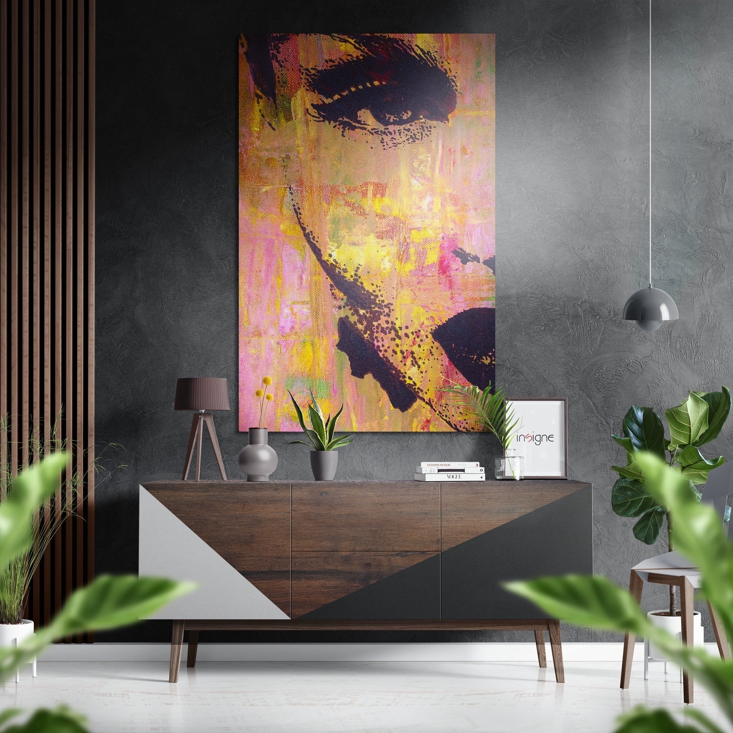 Retro Woman Brushed Aluminium Dibond Wall Art