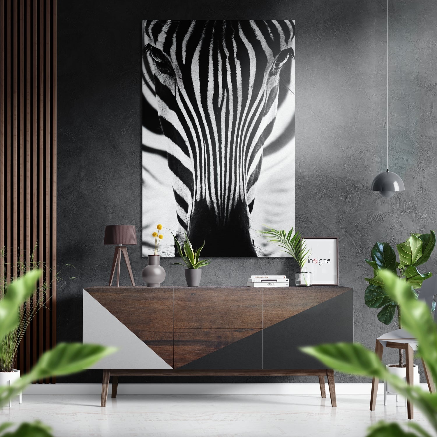 Zebra Brushed Aluminium Dibond Wall Art