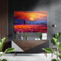 Sunset at the Windmill Brushed Aluminium Dibond Wall Art