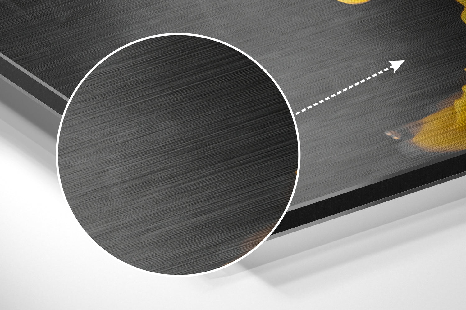 Yellow Smoke Brushed Aluminium Dibond Wall Art