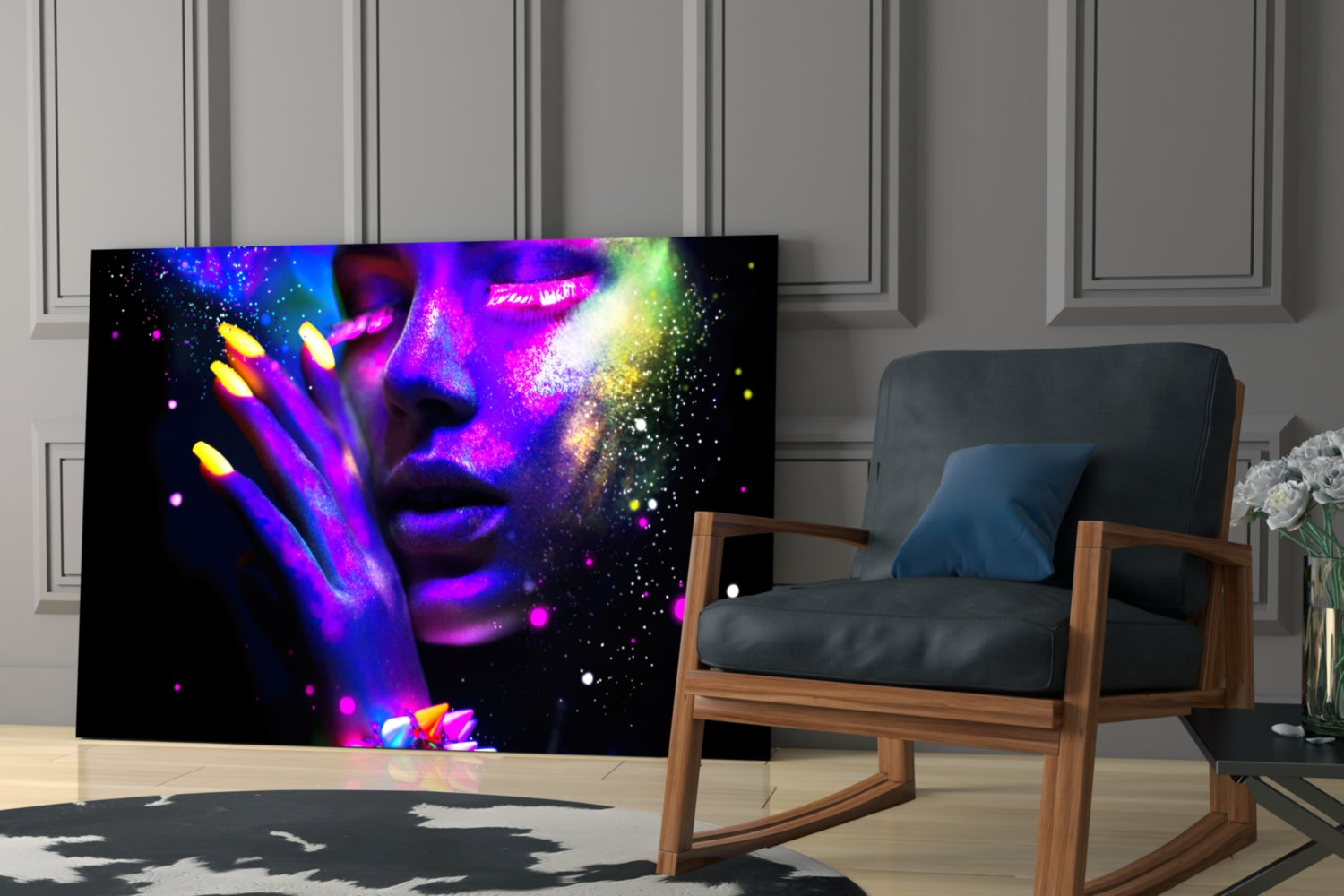 Neon Glass Wall Art