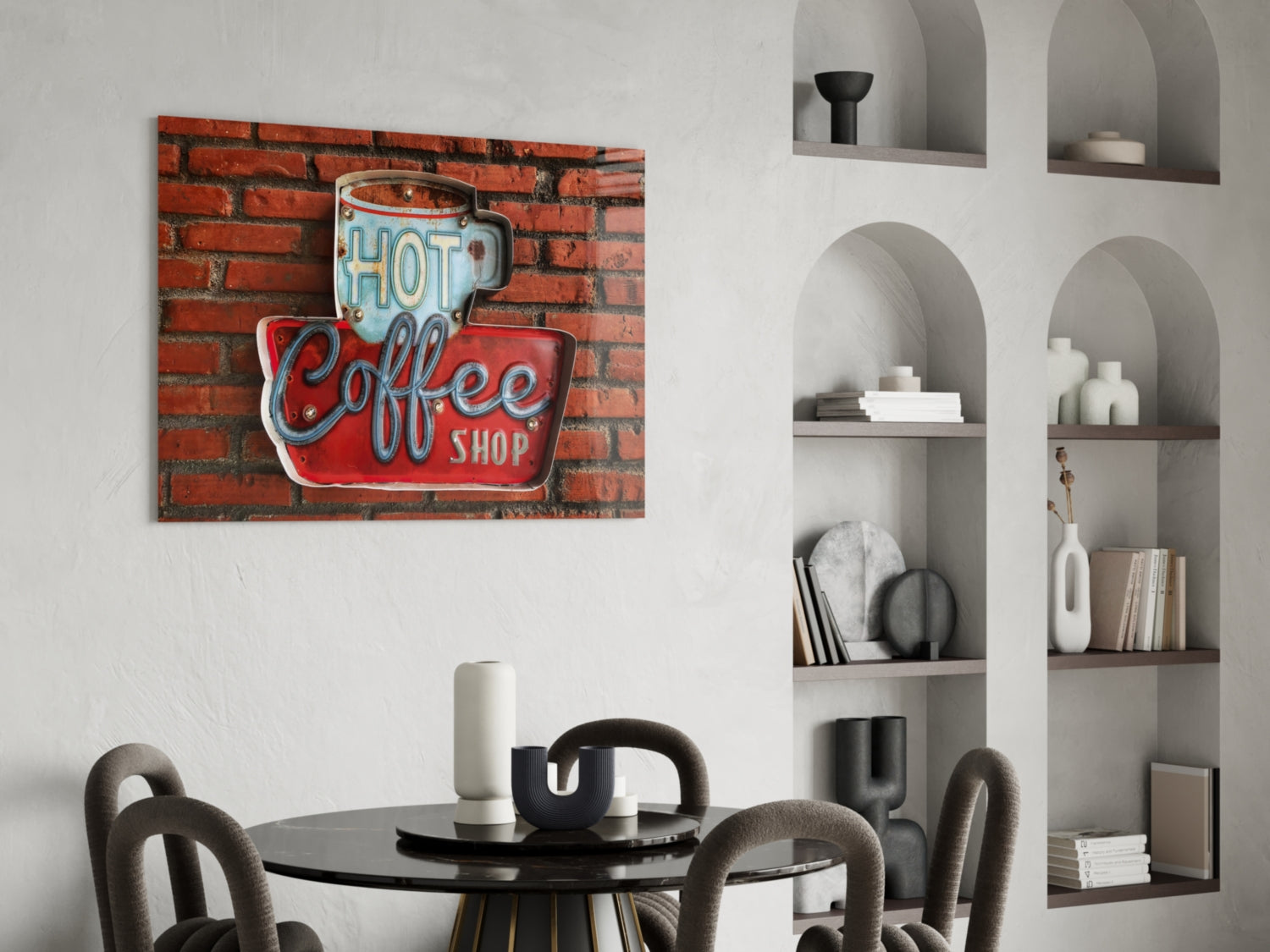 Hot Coffee Glass Wall Art
