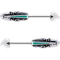9/16 Faux Turquoise Southwest Heart Arrow Barbell Nipple Ring Set