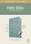 NLT Large Print Thinline Reference Bible, Filament Enabled Edition (Red Letter, Leatherlike, Floral/Teal, Indexed) - Imitation Leather