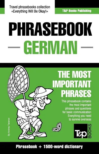 English-German phrasebook and 1500-word dictionary - Paperback