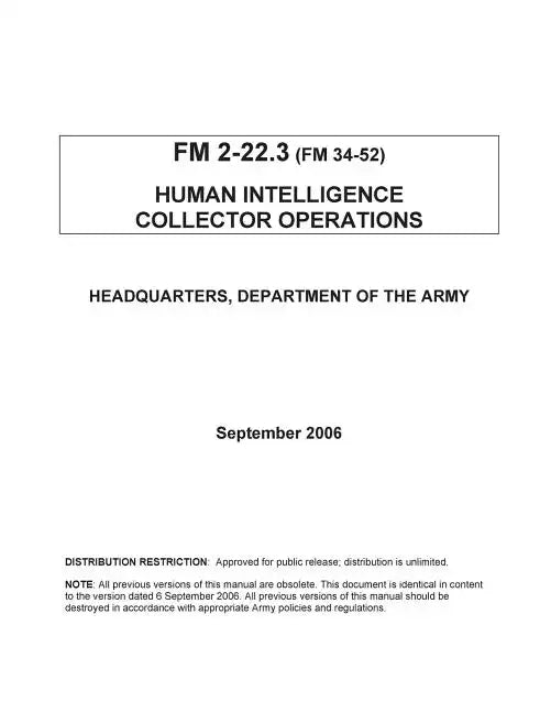 Human Intelligence Collector Operations - Paperback