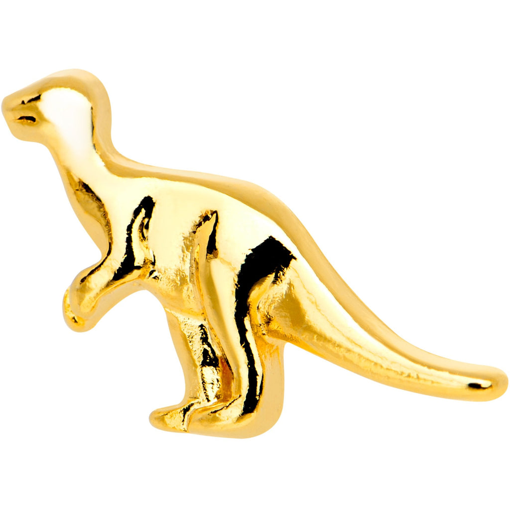 16G 1/4 Gold PVD Dangerous Dinosaur Tragus Cartilage Earring
