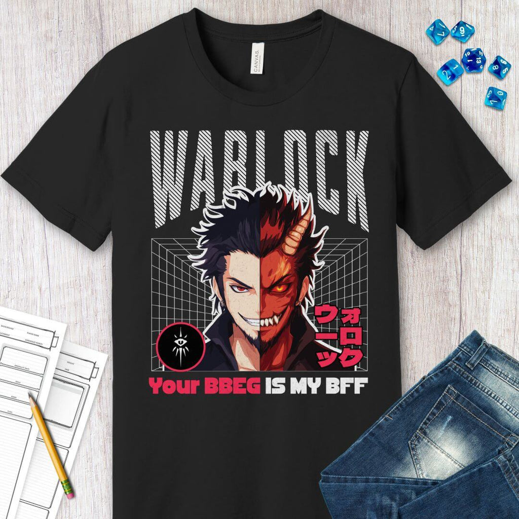 D&D Warlock T-shirt - Your BBEG Is My BFF