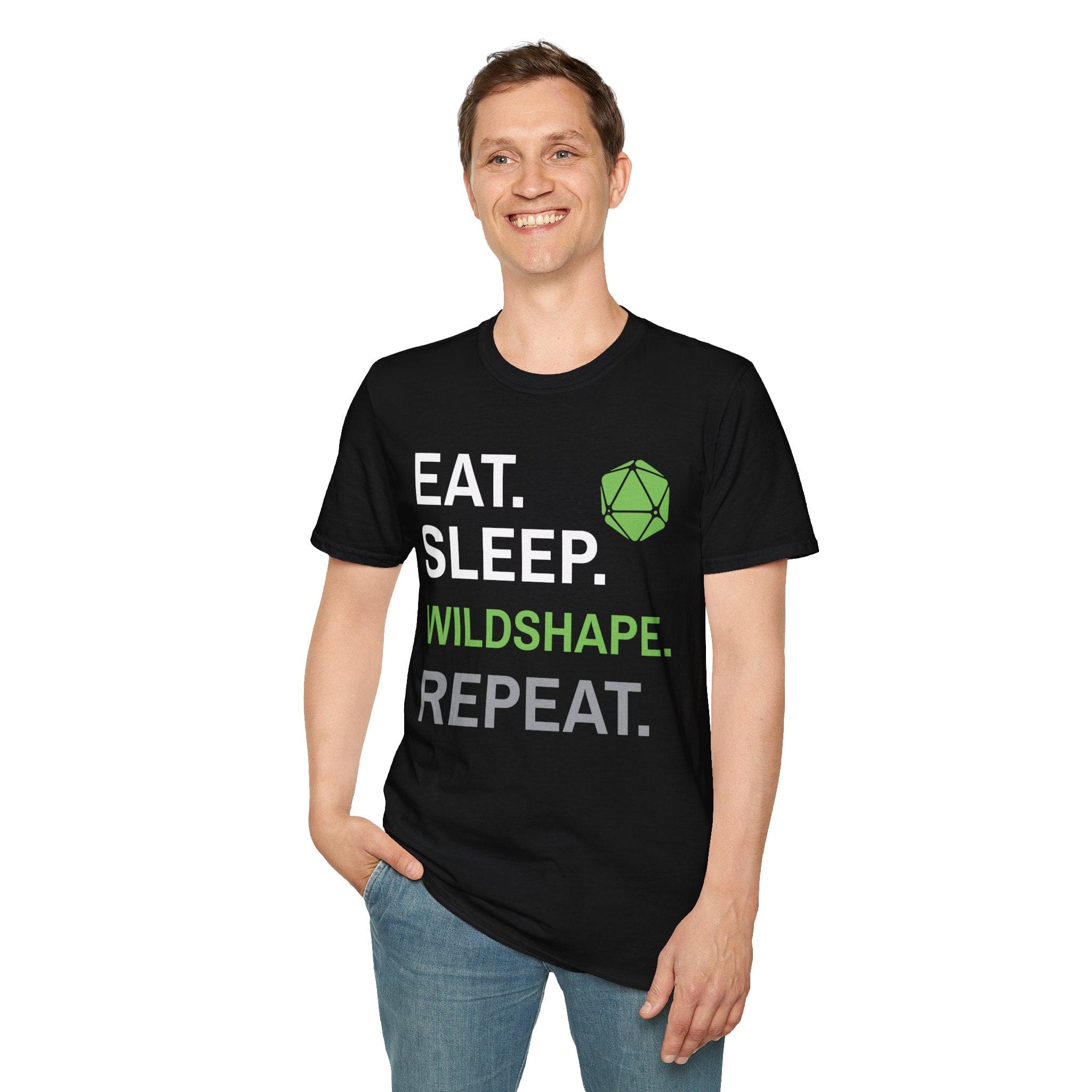 Druid Class T-Shirt – 'Eat, Sleep, Wildshape, Repeat'