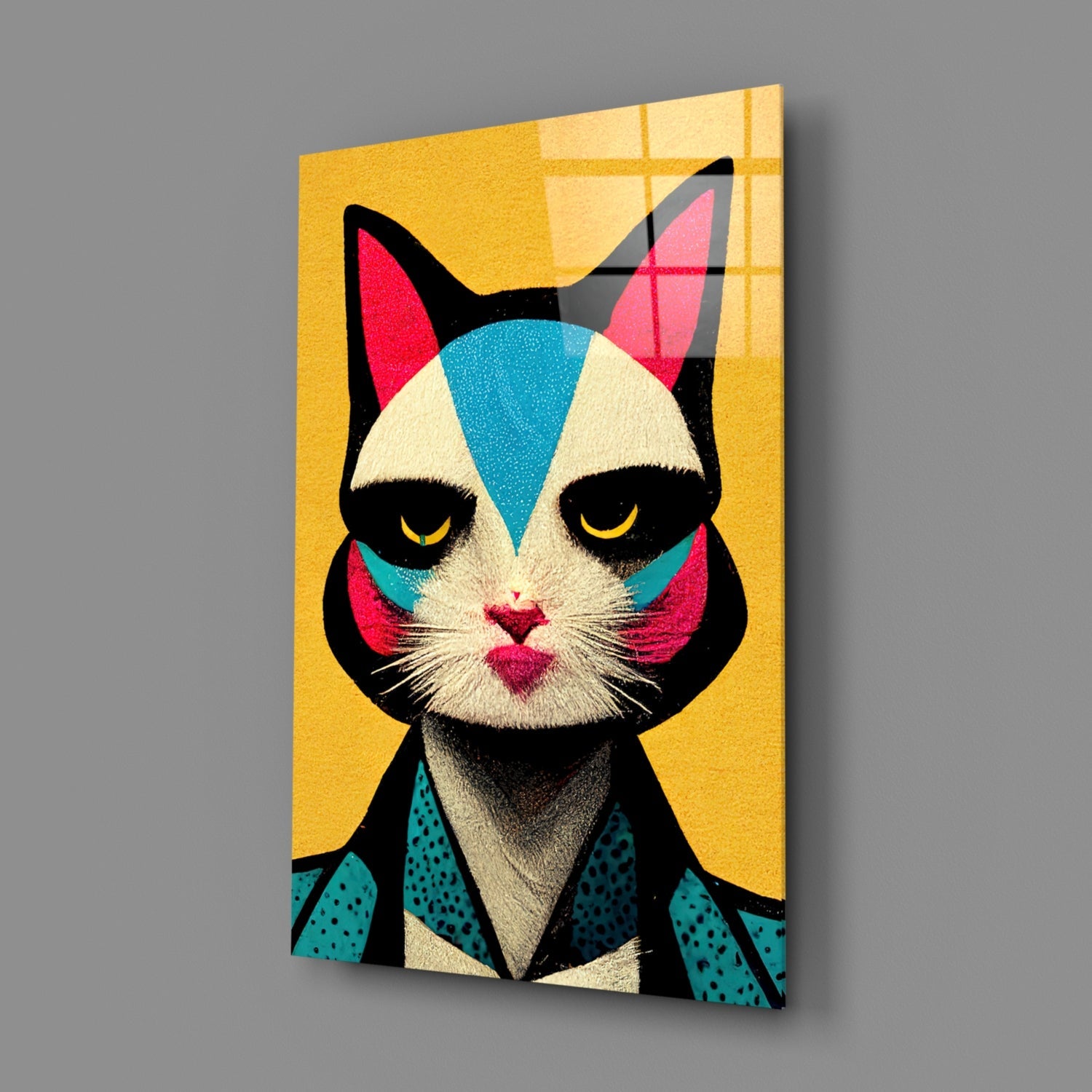 The Cat Glass Wall Art || Designer Collection