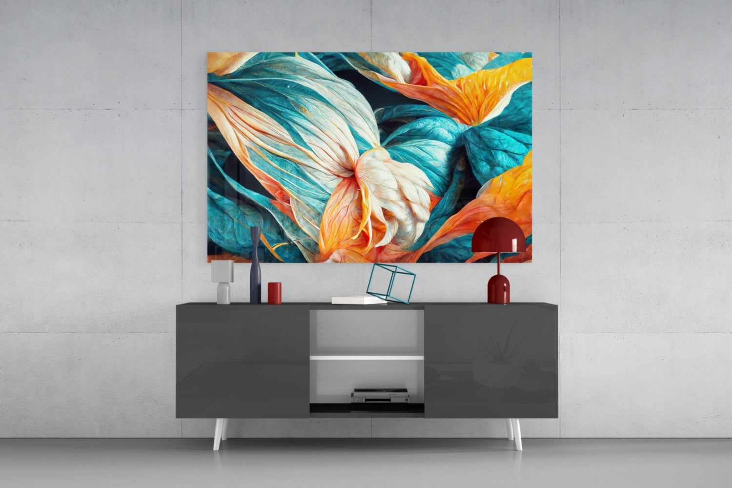 Flowerish Glass Wall Art  || Designer Collection