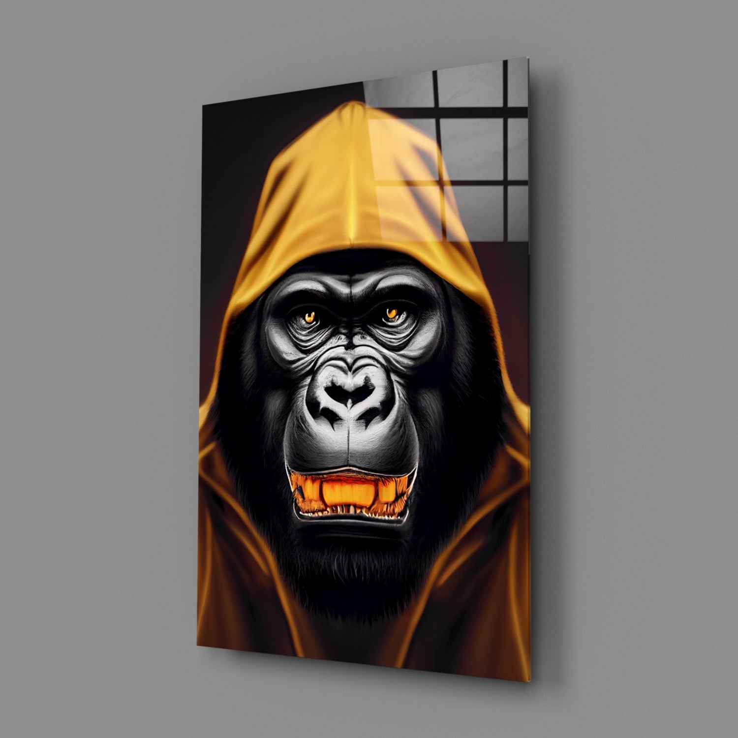 Angry Smile Glass Wall Art  || Designer Collection