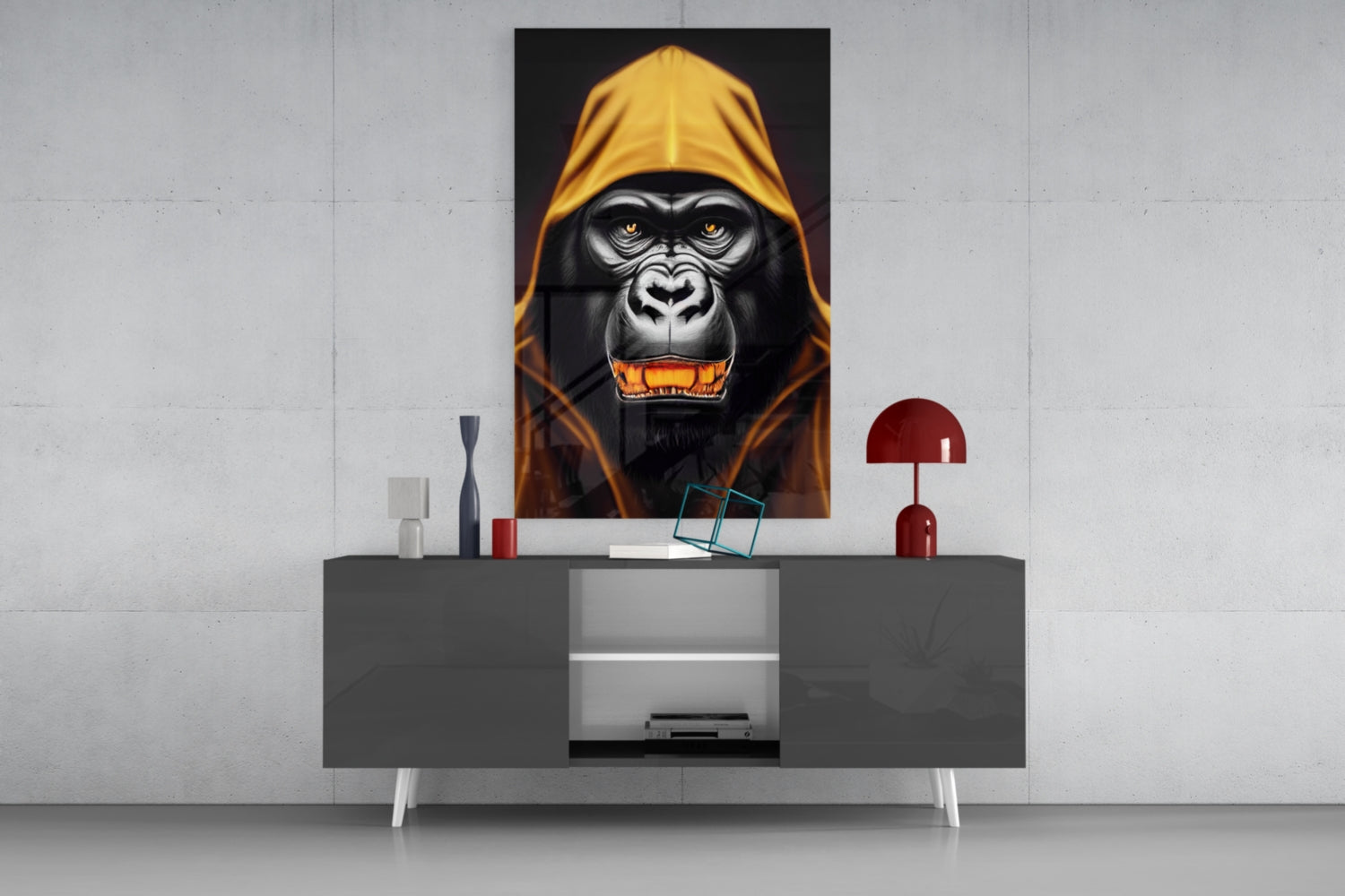 Angry Smile Glass Wall Art  || Designer Collection