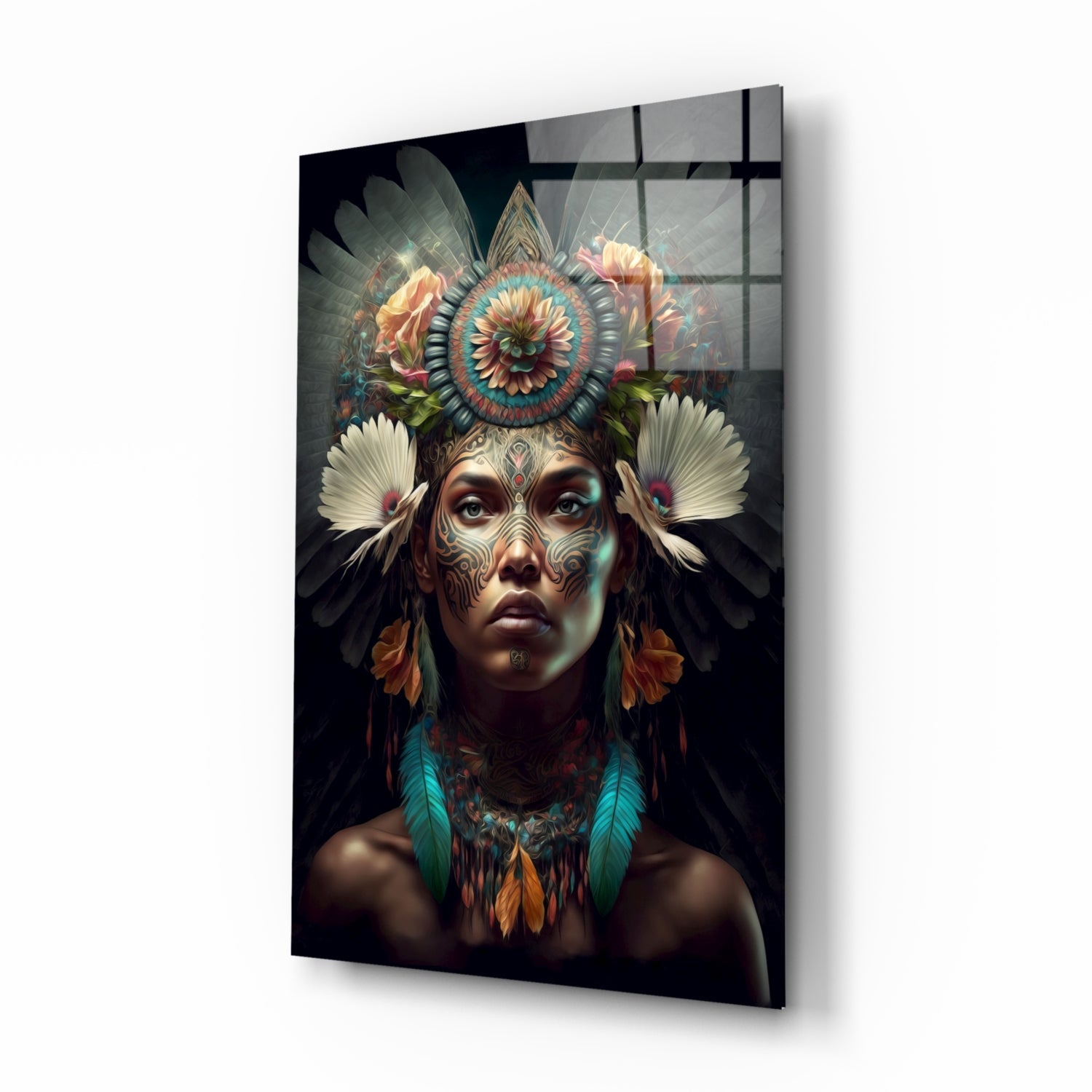 Flower Monarch Glass Wall Art  || Designer Collection