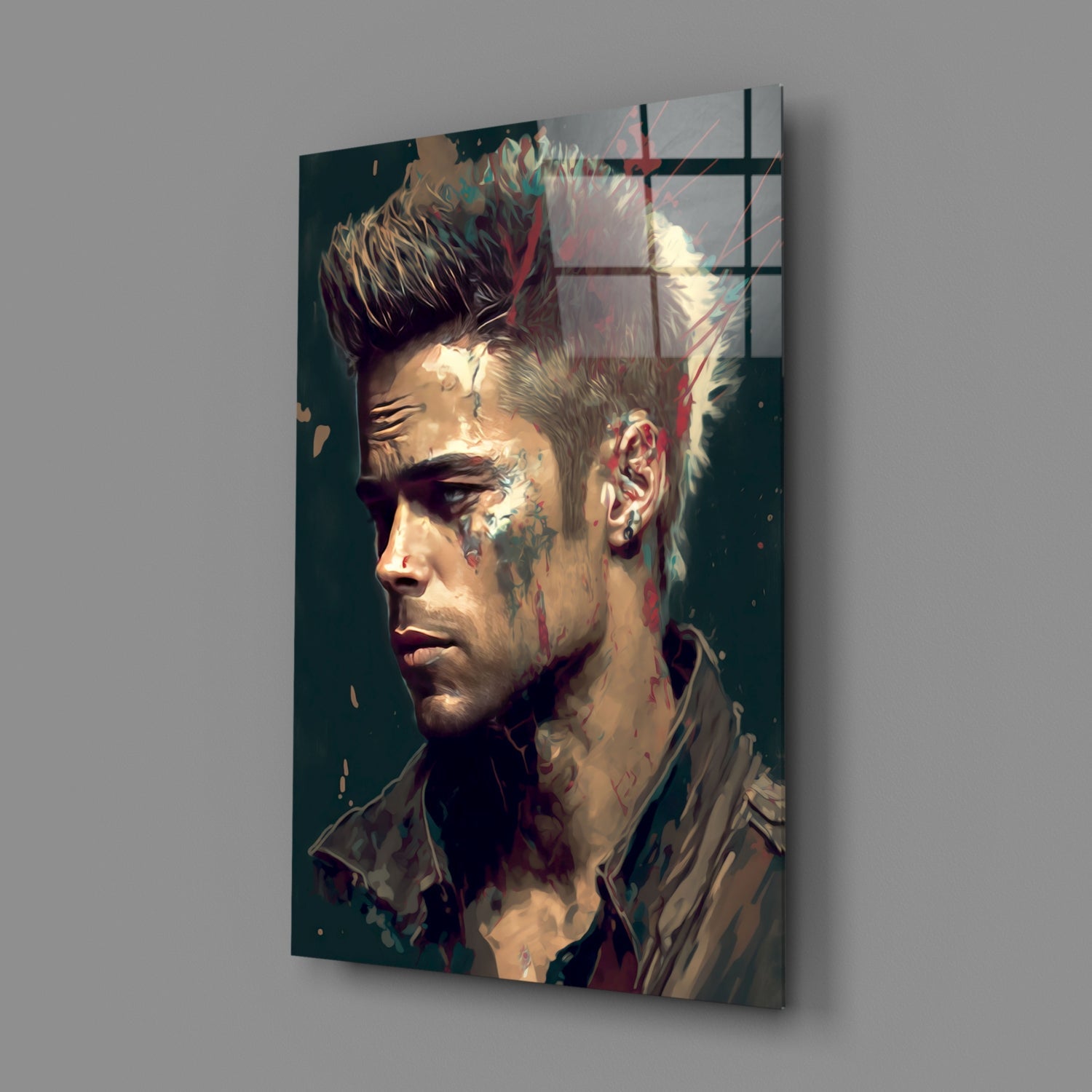 Fight Club - Tyler Durden Glass Wall Art  || Designer Collection