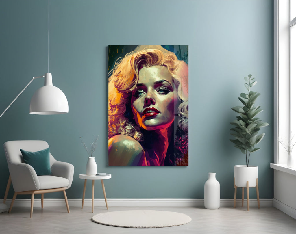 Marilyn Monroe Glass Wall Art  || Designer Collection