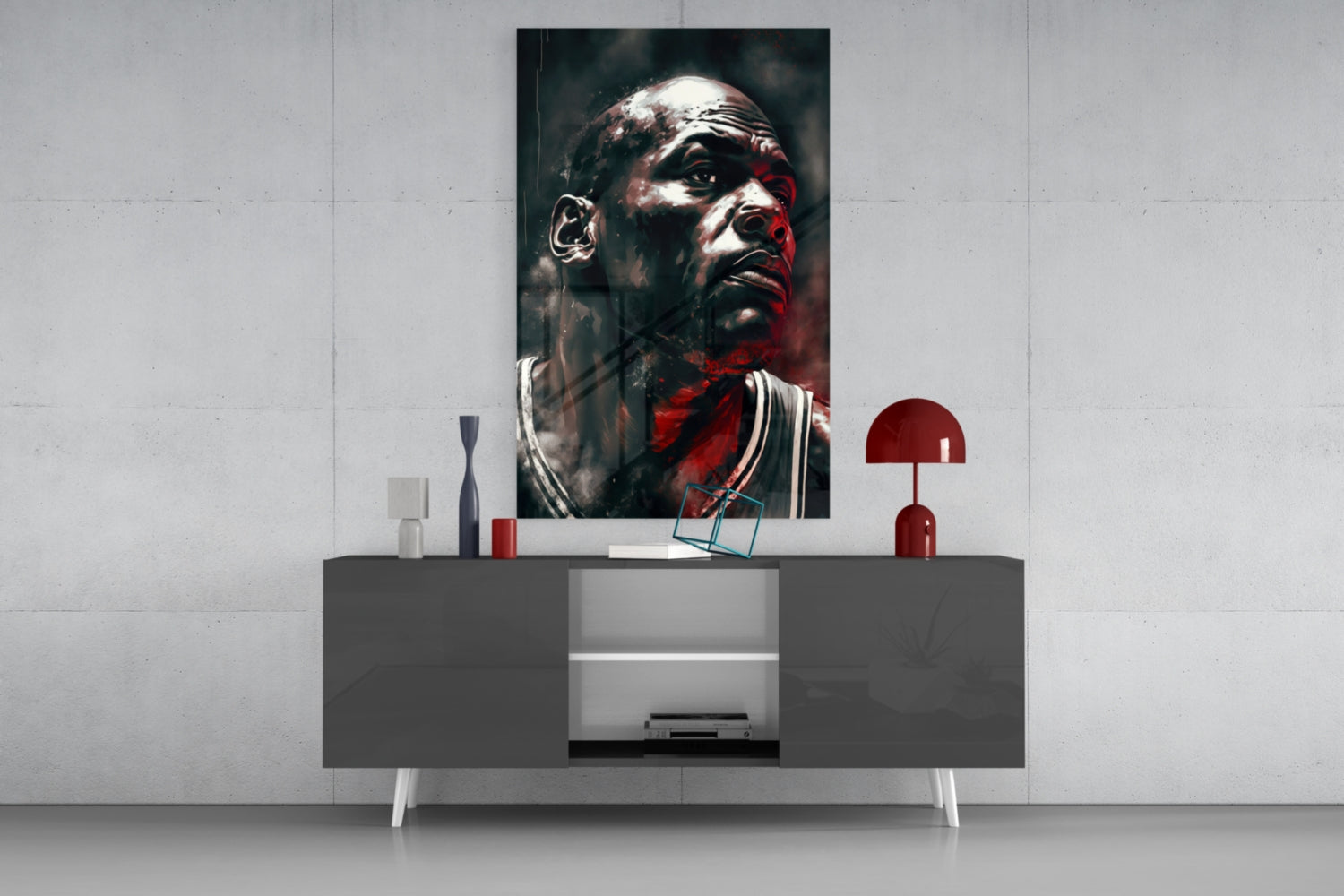 Michael Jordan Glass Wall Art  || Designer Collection