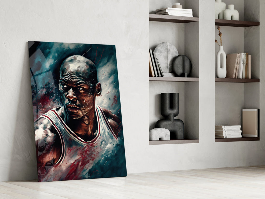 Michael Jordan Glass Wall Art  || Designer Collection