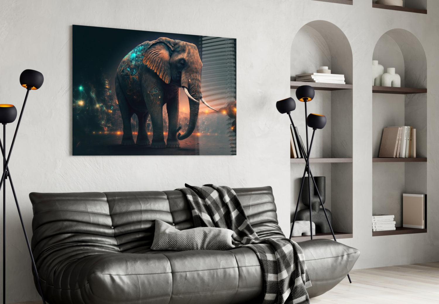 Glory of an Elephant Glass Wall Art  || Designer Collection
