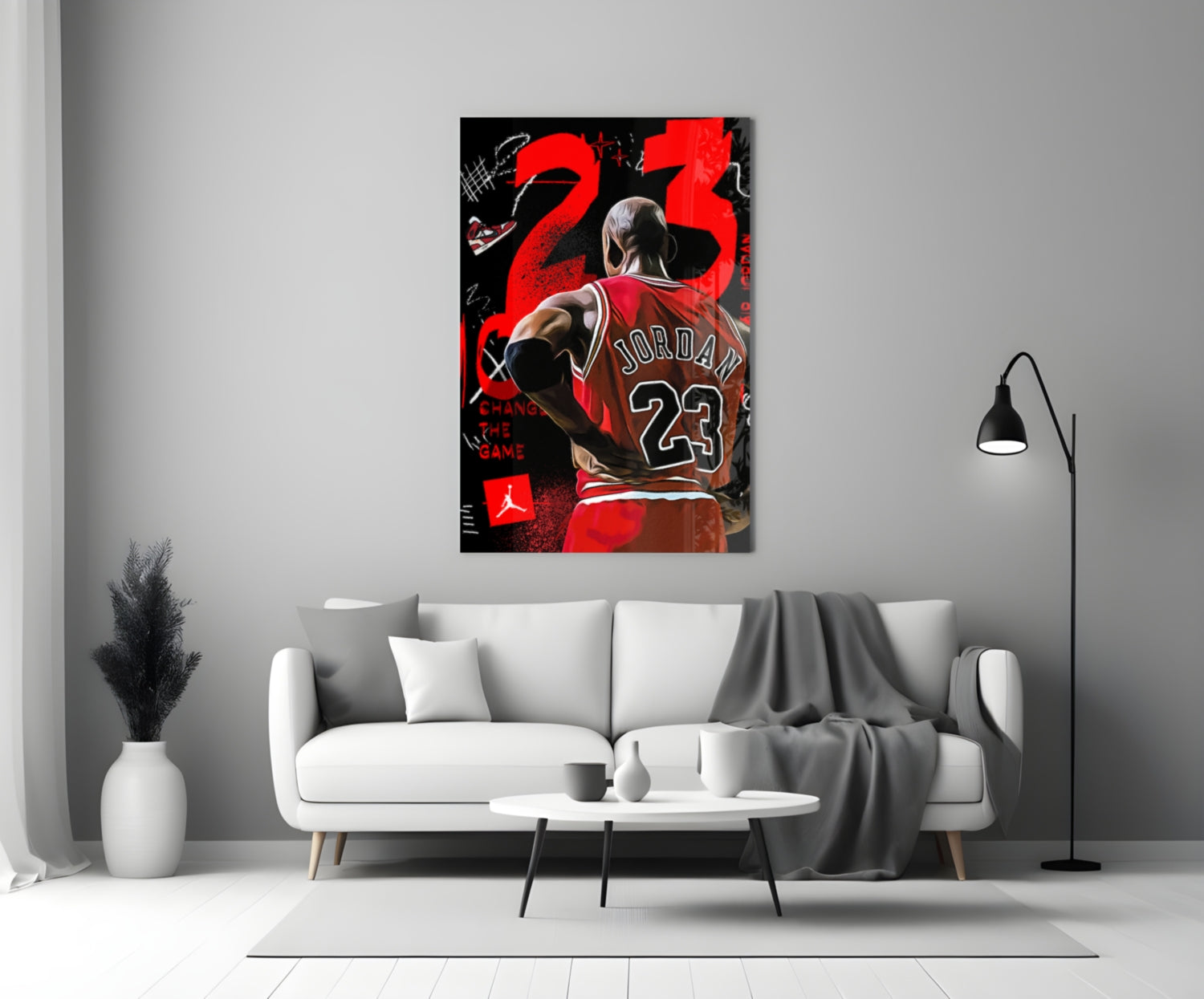 Micheal Jordan Glass Wall Art || Designer Collection