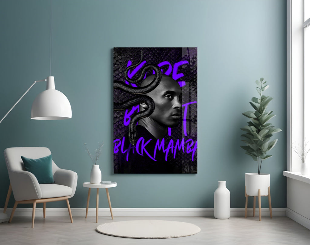 Kobe Bryant, Black Mamba Glass Wall Art || Designer Collection
