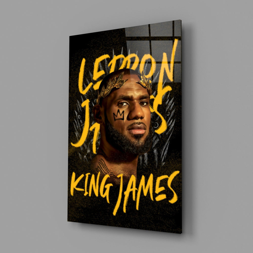 Lebron James, King Glass Wall Art || Designer Collection