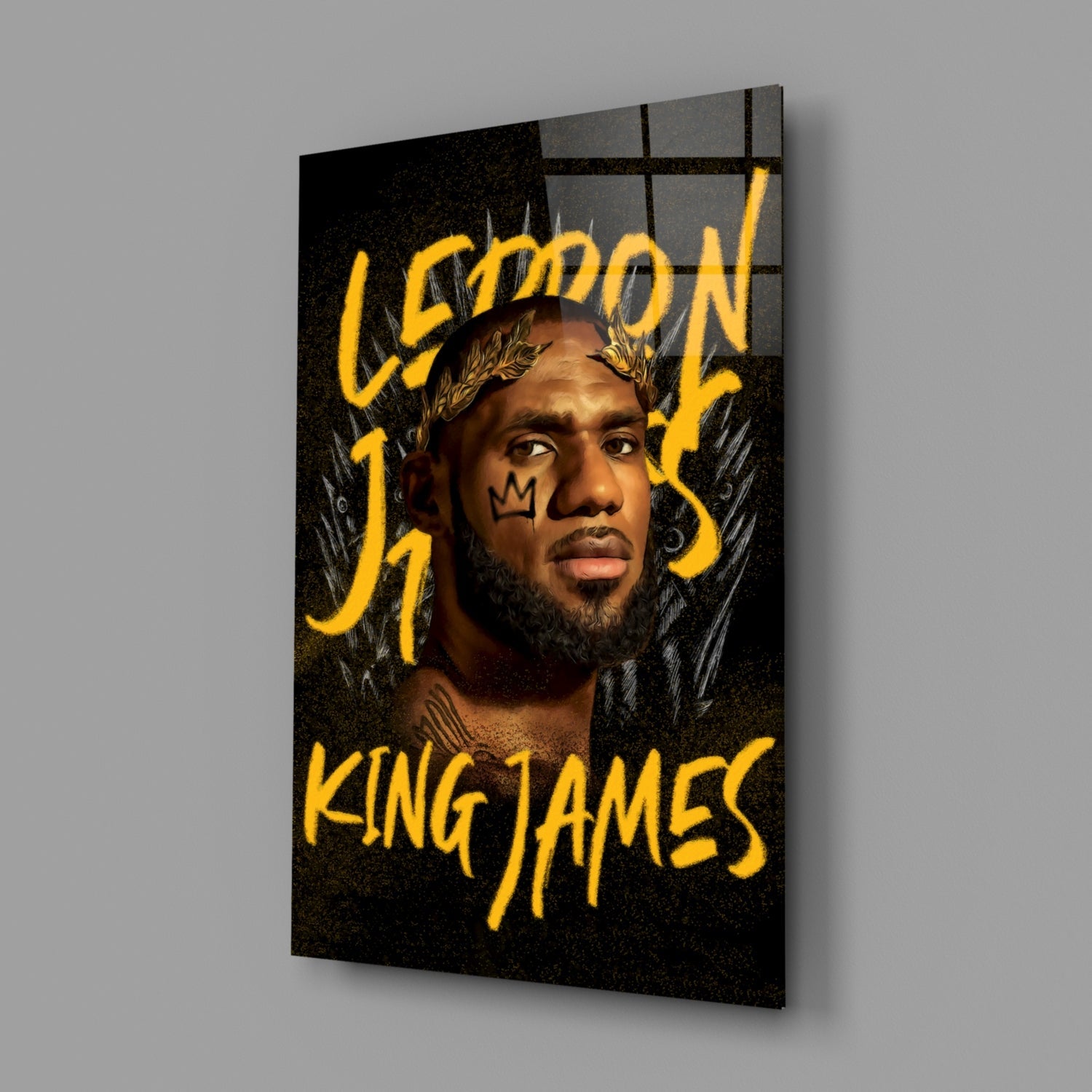 Lebron James, King Glass Wall Art || Designer Collection