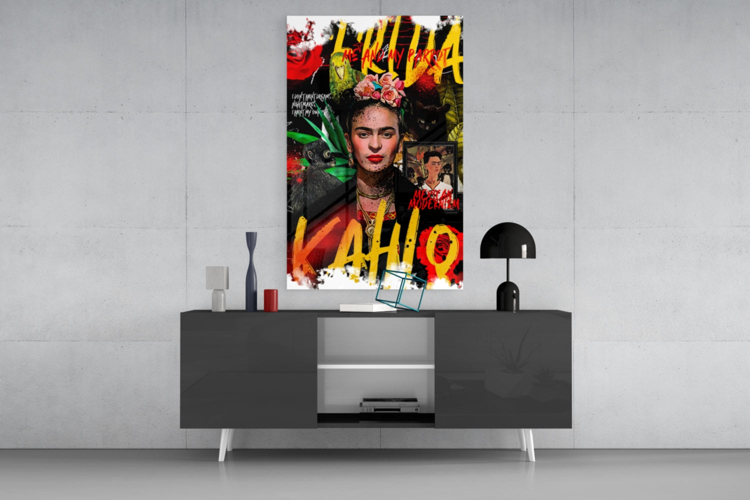 Frida Kahlo Glass Wall Art || Designer Collection
