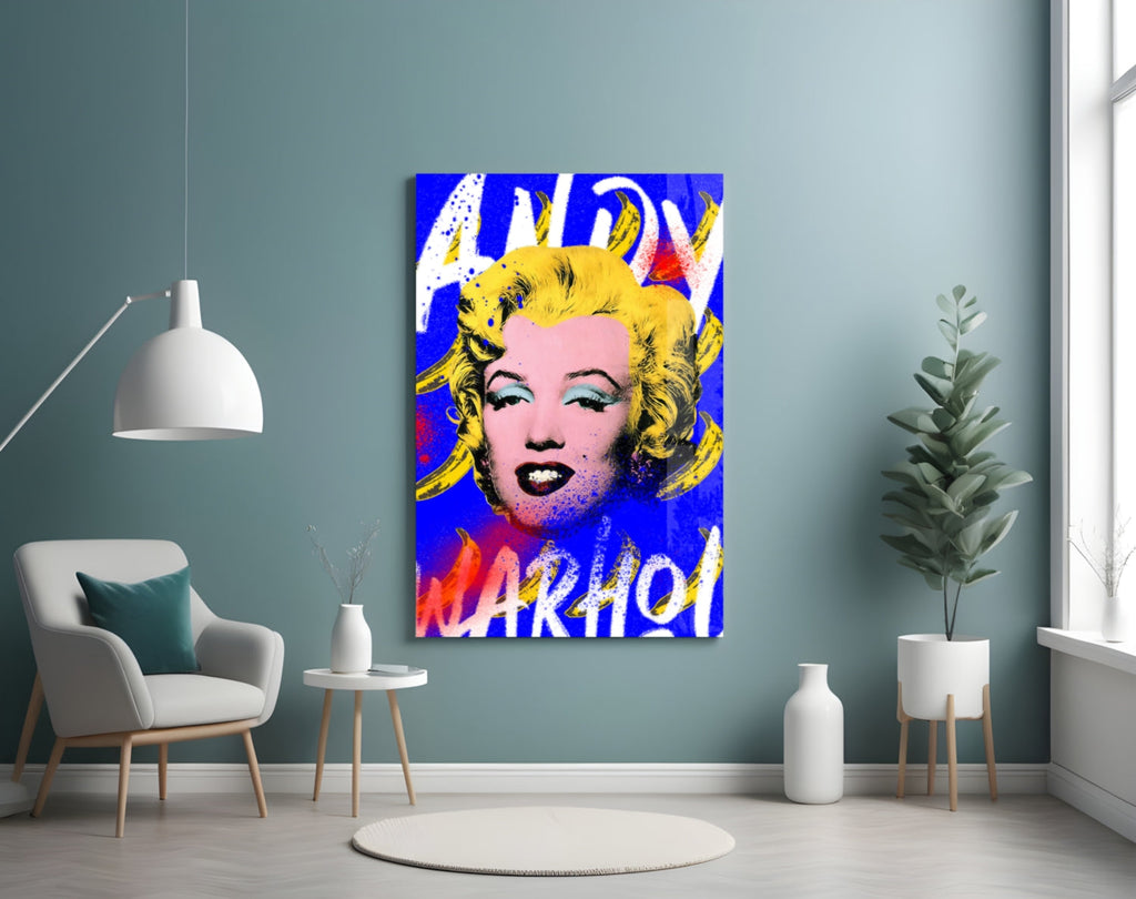 Andy Warhol and Marilyn Monroe Glass Wall Art || Designer Collection