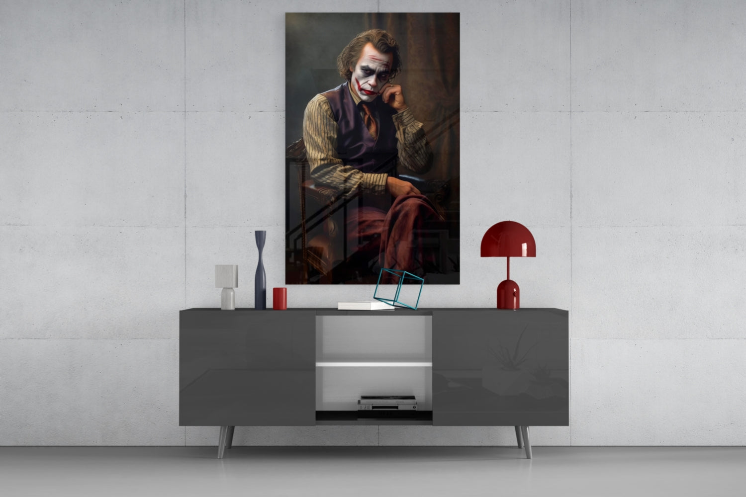 Joker the Thinker Glass Wall Art || Designer Collection