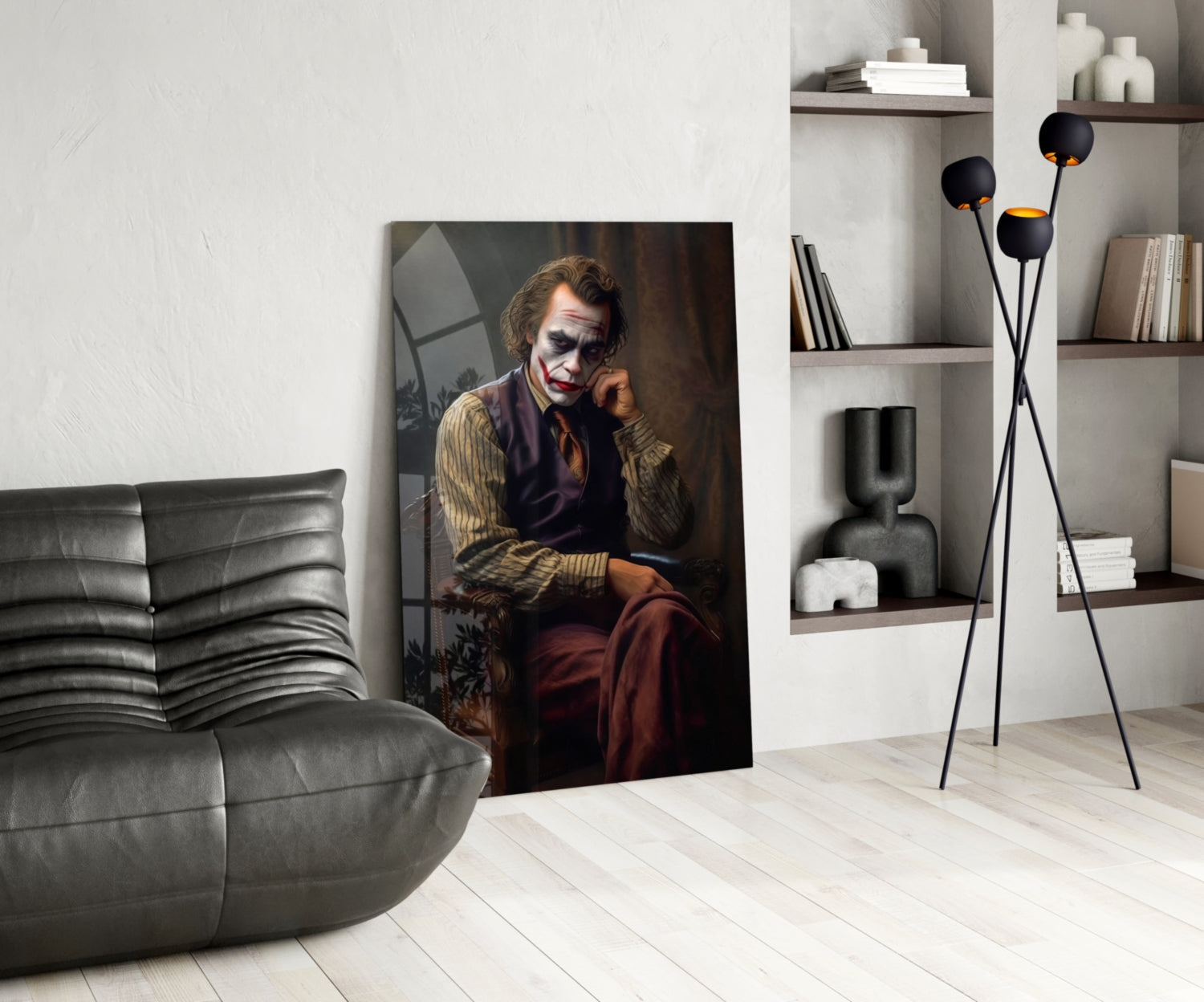 Joker the Thinker Glass Wall Art || Designer Collection