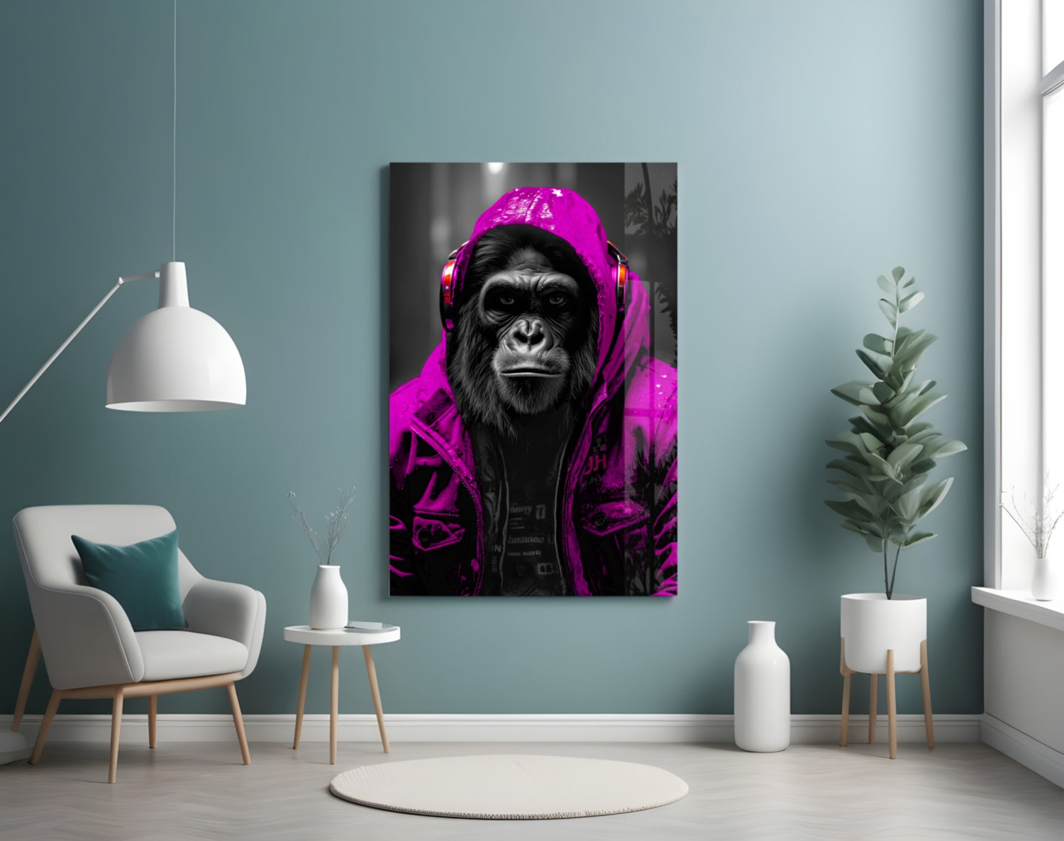 Rebellios Ape  Glass Wall Art || Designer Collection